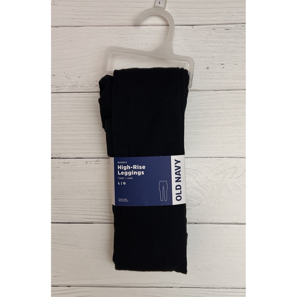 Old Navy Women's High Rise Black Leggings Pants Size Large NWT New